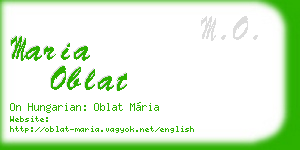 maria oblat business card